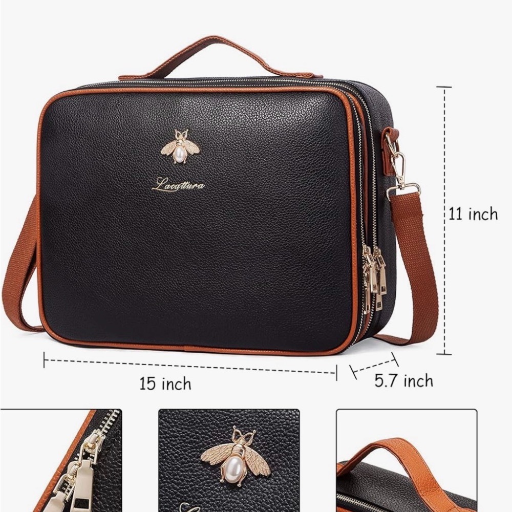 Black and Tan Women's makeup Bag